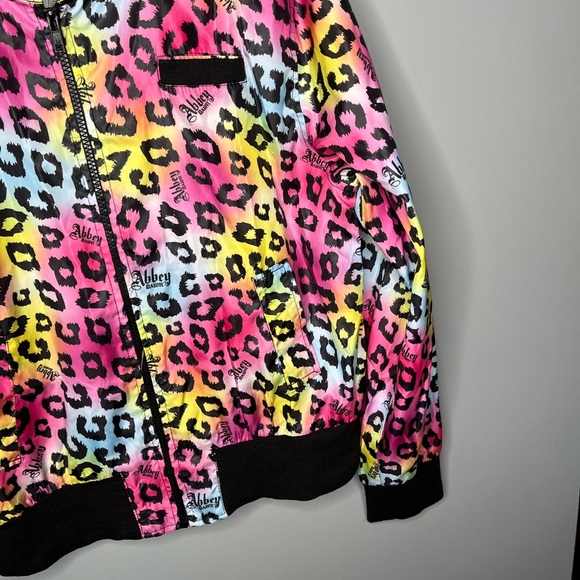 Abbey Dawn x Avril Lavigne Rainbow Leopard Full Zip Bomber x 2000s Scene Y2K - Picture 6 of 11